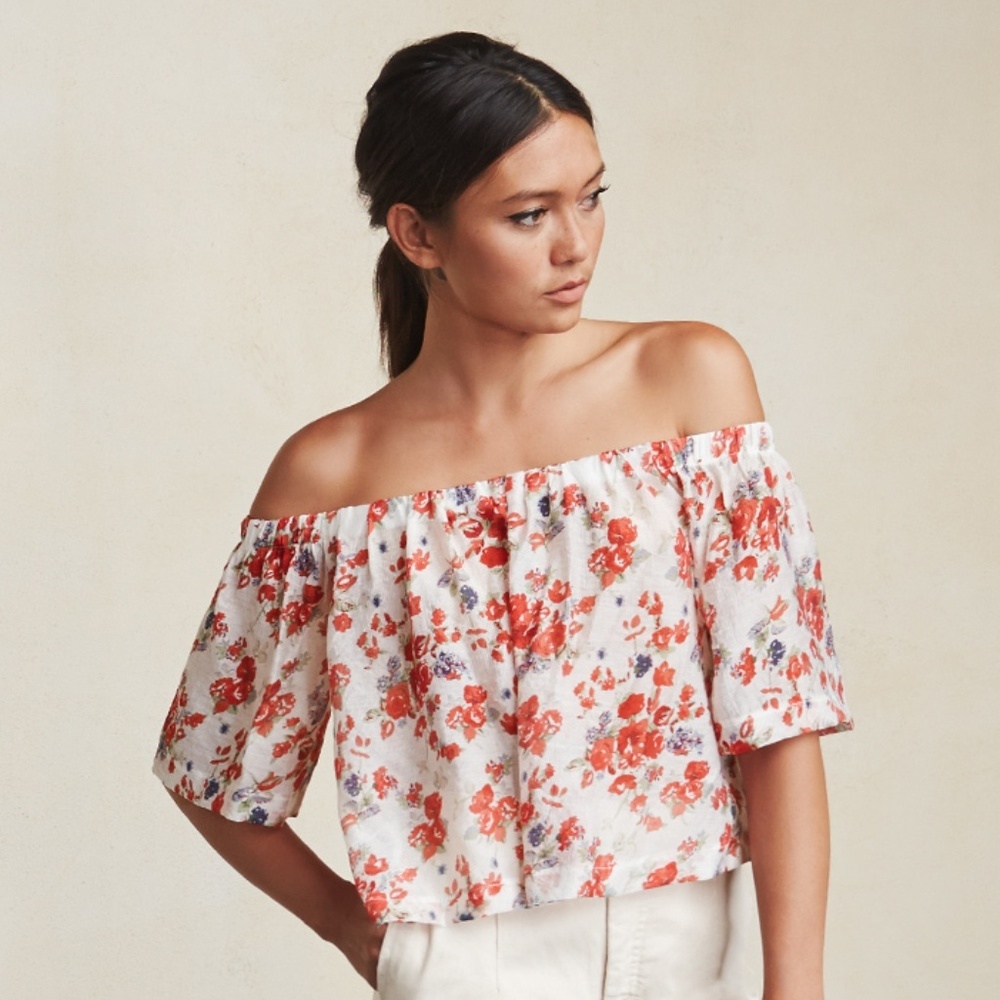 Reformation‎ Truxton Off Shoulder Top in Rosie